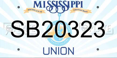 SB20323 Mississippi License Plate