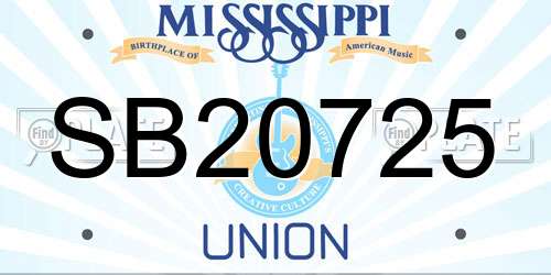 SB20725 Mississippi License Plate
