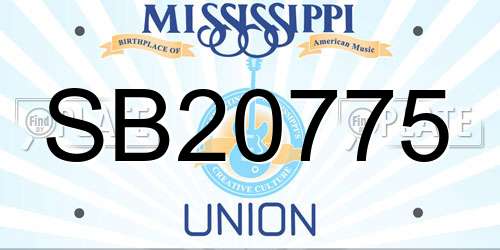 SB20775 Mississippi License Plate