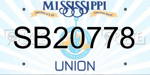 SB20778 Mississippi License Plate
