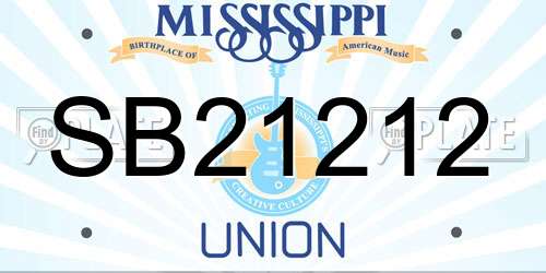 SB21212 Mississippi License Plate