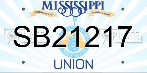 SB21217 Mississippi License Plate