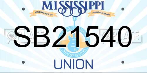 SB21540 Mississippi License Plate