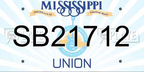SB21712 Mississippi License Plate