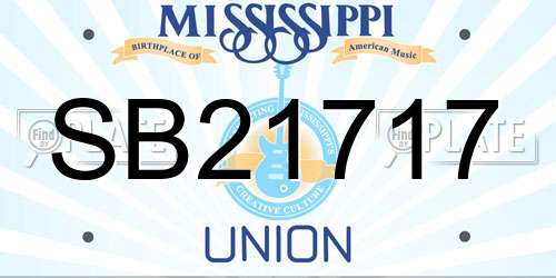 SB21717 Mississippi License Plate