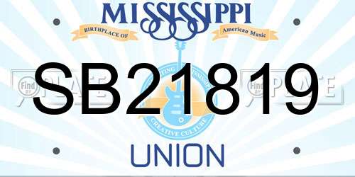 SB21819 Mississippi License Plate
