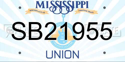 SB21955 Mississippi License Plate