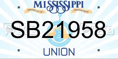 SB21958 Mississippi License Plate