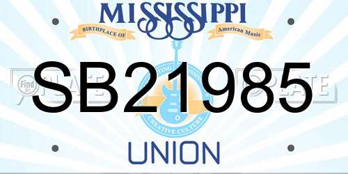 SB21985 Mississippi License Plate