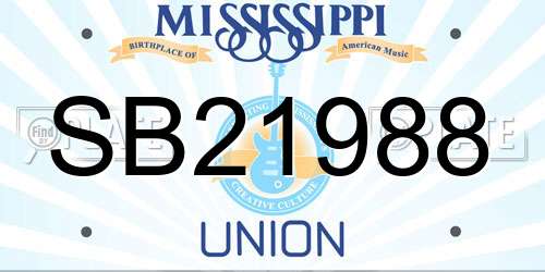SB21988 Mississippi License Plate