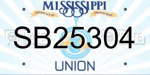 SB25304 Mississippi License Plate