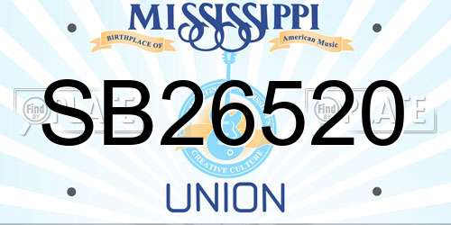 SB26520 Mississippi License Plate