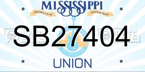 SB27404 Mississippi License Plate