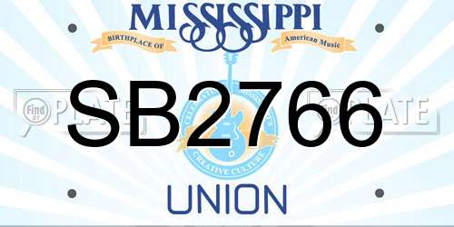 SB2766 Mississippi License Plate
