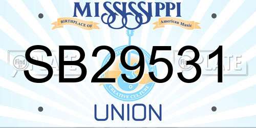 SB29531 Mississippi License Plate