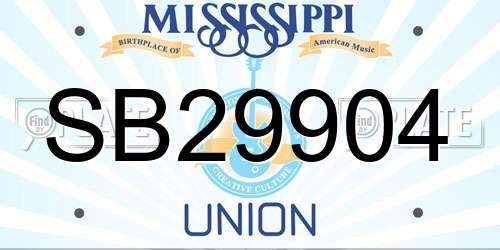SB29904 Mississippi License Plate