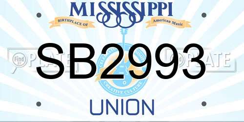 SB2993 Mississippi License Plate