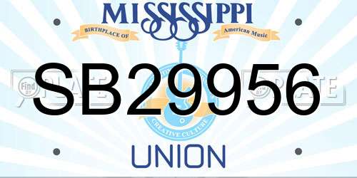 SB29956 Mississippi License Plate