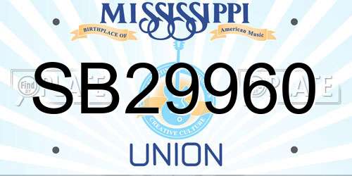 SB29960 Mississippi License Plate