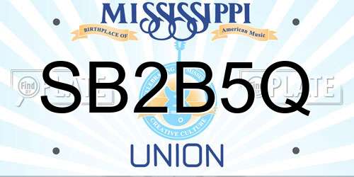 SB2B5Q Mississippi License Plate