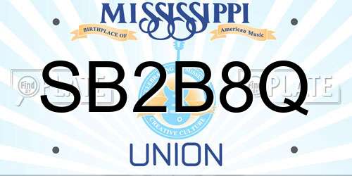 SB2B8Q Mississippi License Plate