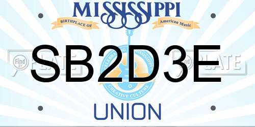 SB2D3E Mississippi License Plate