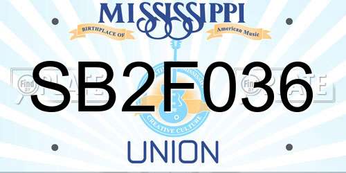 SB2F036 Mississippi License Plate