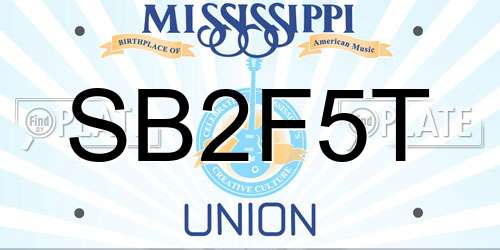 SB2F5T Mississippi License Plate