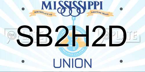 SB2H2D Mississippi License Plate