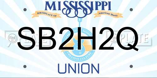 SB2H2Q Mississippi License Plate
