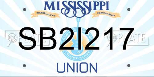 SB2I217 Mississippi License Plate