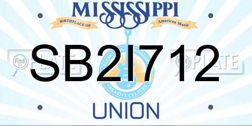 SB2I712 Mississippi License Plate