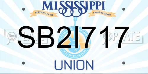 SB2I717 Mississippi License Plate
