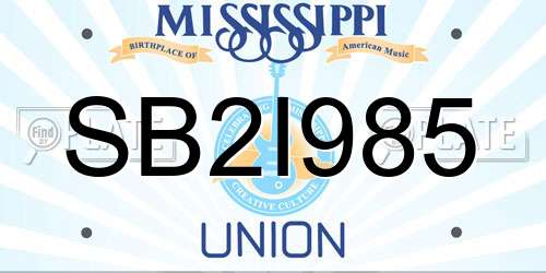 SB2I985 Mississippi License Plate