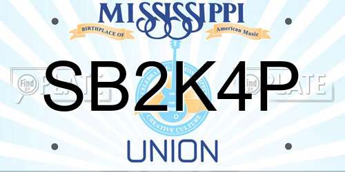 SB2K4P Mississippi License Plate