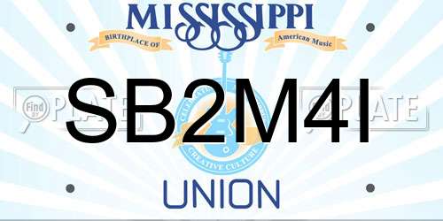 SB2M4I Mississippi License Plate