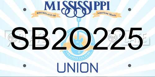 SB2O225 Mississippi License Plate