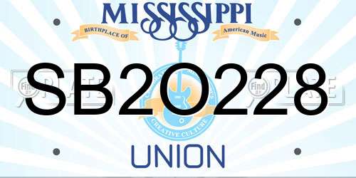 SB2O228 Mississippi License Plate