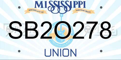 SB2O278 Mississippi License Plate