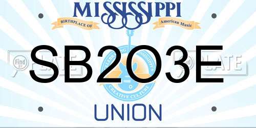 SB2O3E Mississippi License Plate