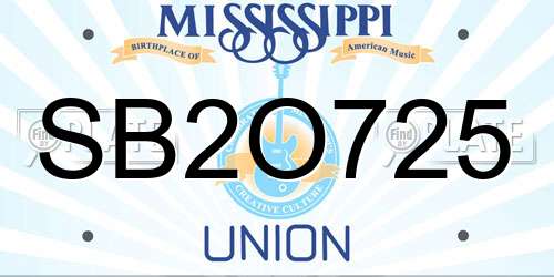 SB2O725 Mississippi License Plate