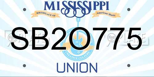 SB2O775 Mississippi License Plate