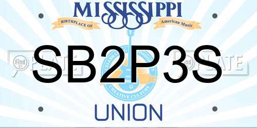 SB2P3S Mississippi License Plate