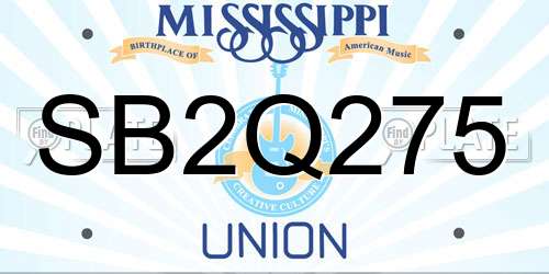 SB2Q275 Mississippi License Plate