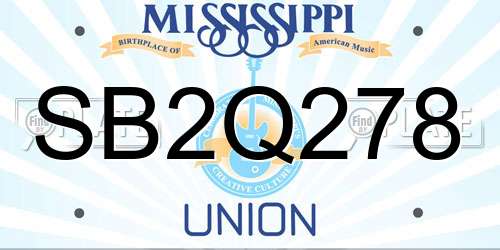 SB2Q278 Mississippi License Plate