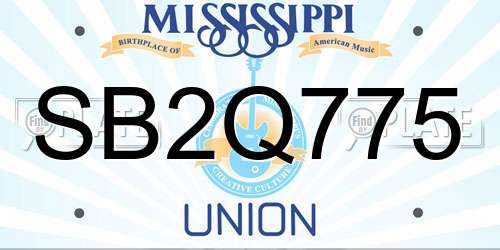 SB2Q775 Mississippi License Plate
