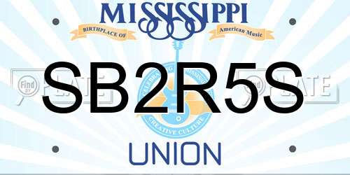 SB2R5S Mississippi License Plate