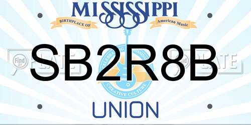 SB2R8B Mississippi License Plate