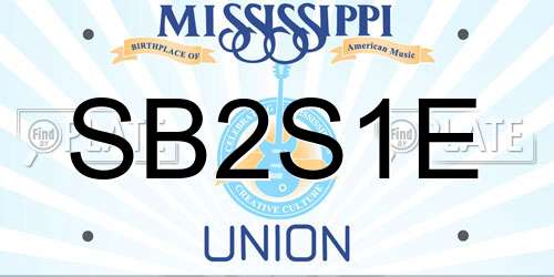 SB2S1E Mississippi License Plate