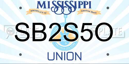 SB2S5O Mississippi License Plate